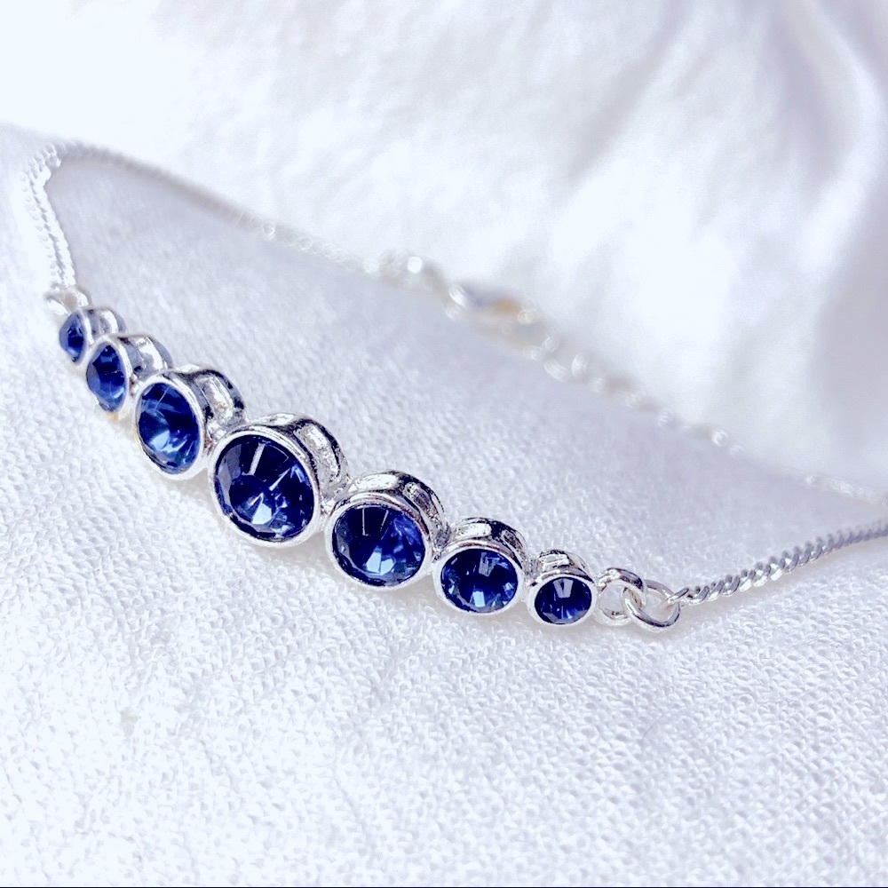 ❤️Seller’s Pick❤️ Simulated Sapphire Silver Plated Bracelet - Picture 3 of 8